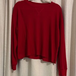 Hollister Red Waffle Knit Top